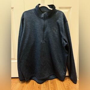 Under Armour Men’s Navy Blue & Black Fleece lined Long-sleeve Pullover Size 2XL
